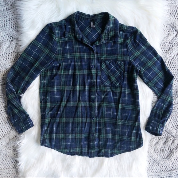 Forever 21 Tops - Green and blue plaid flannel
